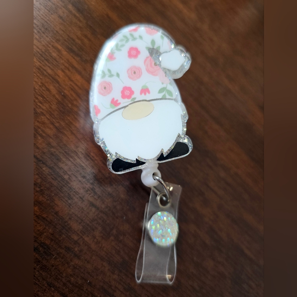 Floral Gnome Badge Reel